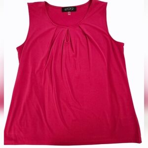 Kasper Women's Sleeveless Pleated Neck Knit Top Keyhole Detail-size Medium